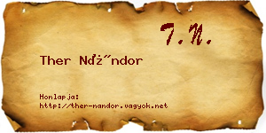 Ther Nándor névjegykártya